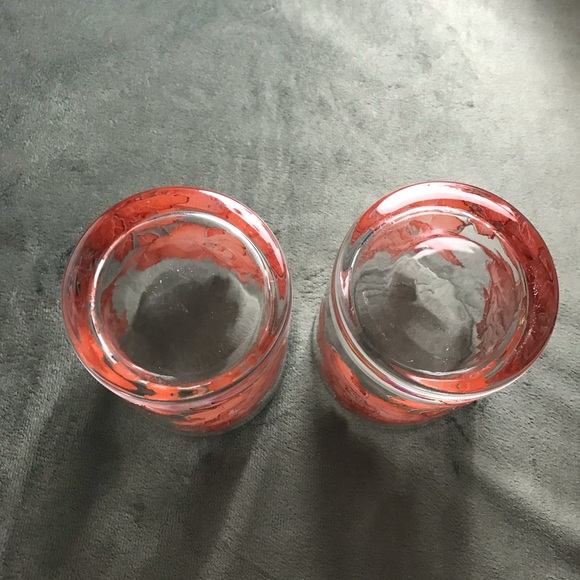 Retro Style Vintage Gold Trim Floral Design Old Fashioned Glasses Heavy Bottom - Picture 5 of 16